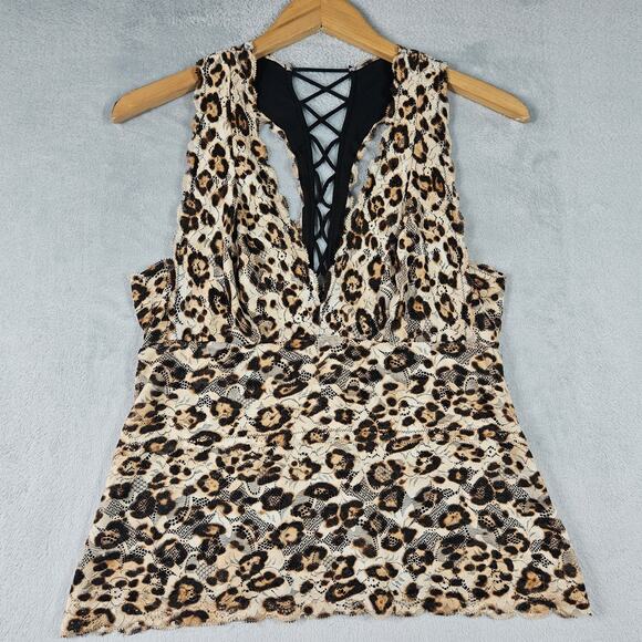 Guess Tops - Vintage Guess Halter Top Animal Print Womens Sz Large Y2K Festival Goth Preppy